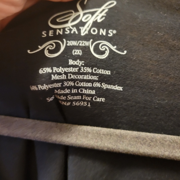 SOFT SENSATIONS Long Sleeved Lightweight Black Shift Dress (22/24) - Picture 3 of 5